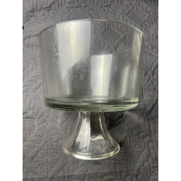 Vintage Serving Dish Trifle Bowl Clear Footed Glass 8” X 9” Home Kitchen Dessert - Picture 3 of 6